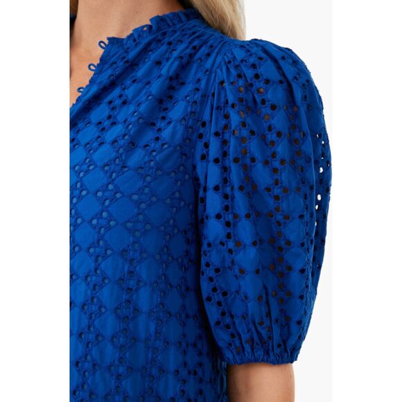 Tuckernuck Hyacinth House Royal Blue Eyelet Midi Tryall Dress XXS - Picture 5 of 5